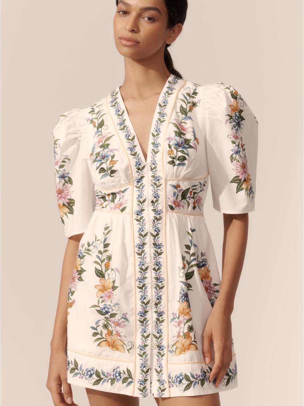 FARM Rio White Dress with Vibrant Floral Embroidery NWT